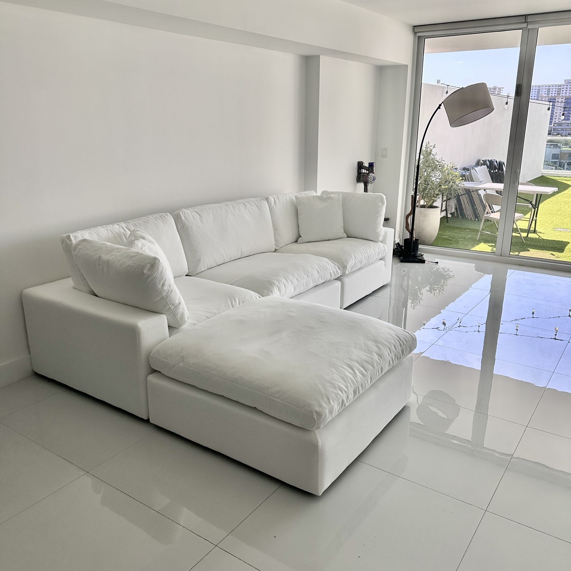 New White Sectional Cloud Couch Sofa