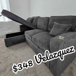 ✅️✅️ Gray   Convertible Sectional W/ Cup Holder & W/ USB Port✅️✅️