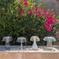 Glass Mushroom Garden Decor