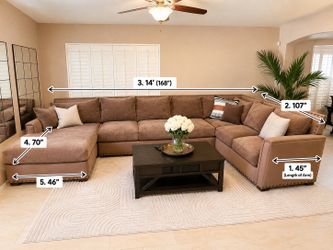 Large U-Shaped Sectional Sofa with Chaise