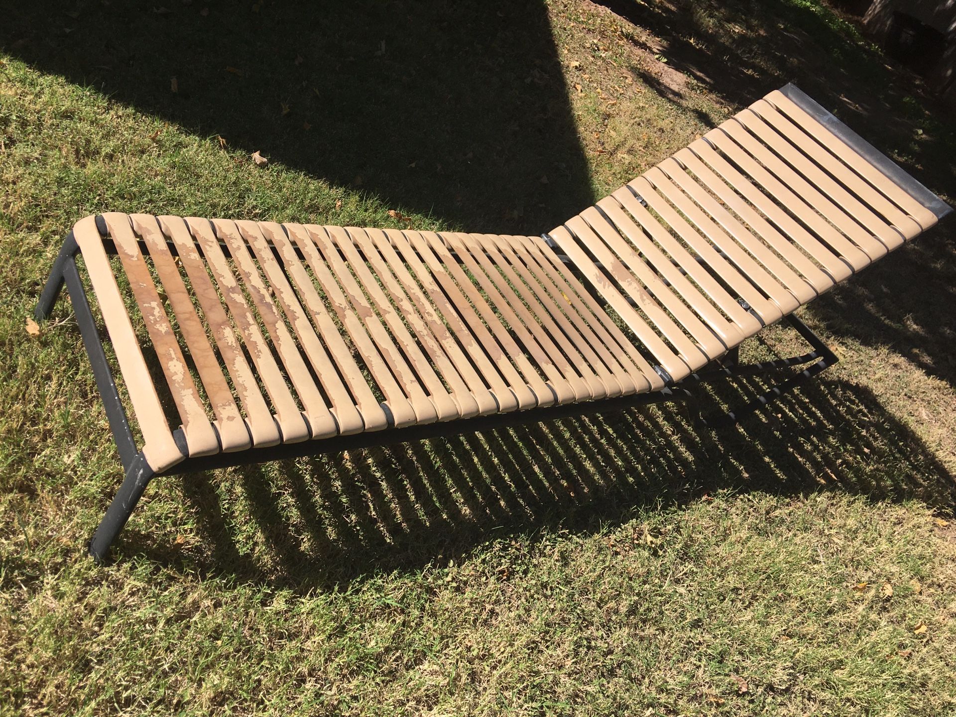 Patio chairs and pool loungers