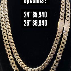 14K 11MM Monaco Chain Yellow Gold 