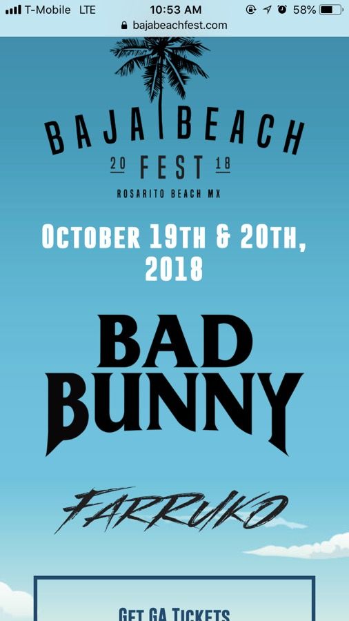 Bad Bunny & Farruko Baja Fest, Rosarito. Papas & Beer.