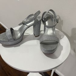 Ankis Platform Heels for Women 4 Inches Chunky Heels Sandals for Women Comfy Open Toe Block Heeled Sandals Nude White Silver Gold Black Ankle Strappy 