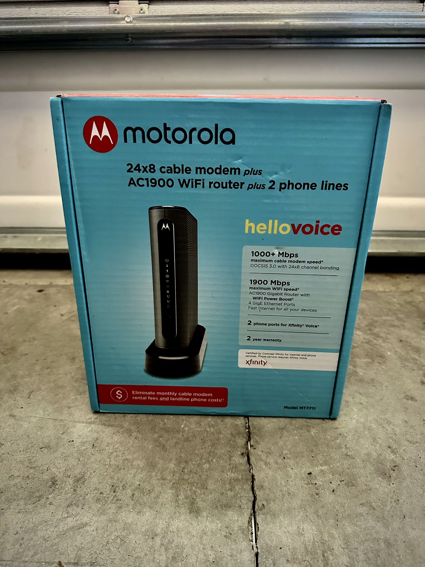 Motorola MT7711 Cable Modem + AC1900 Wi-Fi Router – Works Great with Comcast Xfinity