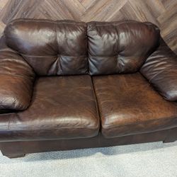 *** Brown Leather Sofa & Couch Set*** 