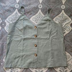 Topshop Light Green Sleeveless Blouse