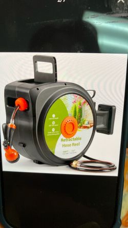 Retractable Garden Hose Reel Wall Mounted 1/2in 100 Ft Water Hose