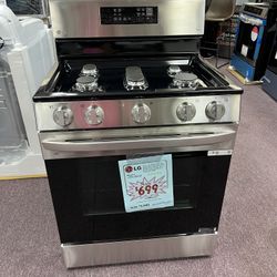 Gas Range, 5.8 Cu.ft Fan Convection Gas Oven Range With Air fry 