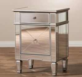 Hollywood Glam style Mirrored Nightstand