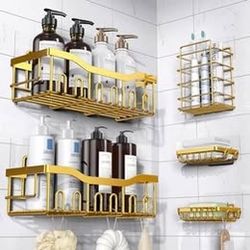 Shower Caddy 5 Pack,Adhesive Shower Organizer for Bathroom Storage&Home Decor&Kitchen,No Drilling
