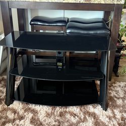 Glass TV Stand (38.5” Width x 19”) $50