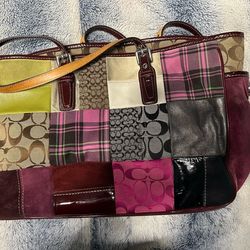 Beautiful patchwork coach purse