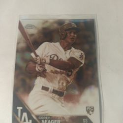 2016 Topps Chrome Corey Seager Sepia Refractor Rookie Baseball Card Los Angeles Dodgers