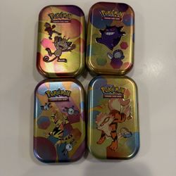 Pokémon tins W/Cards (Price Is Per Tin) 