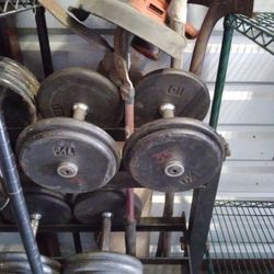 Pair Of 35-pound Pro-style Dumbbells 70lbs Total Weight - Other Weights Available 