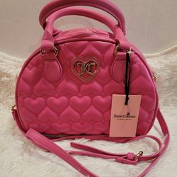Juicy Couture Flawless Dome Satchel Heart Quilted Juice  Bag Brand New With Tags