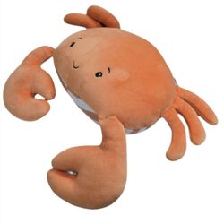 Bunnies By The Bay Happy Crab Plush Bright Stuffed Animal Striped Belly 10” Soft