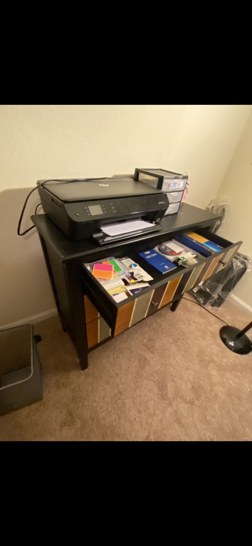 Drawer+printer+ shelves