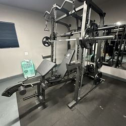Vesta Fitness Smith Machine 2001 w/Bench Attachment | 230lb Bumpers Weights | 7ft Olympic Bar | Fitness | Gym Equipment | FREE DELIVERY🚚 