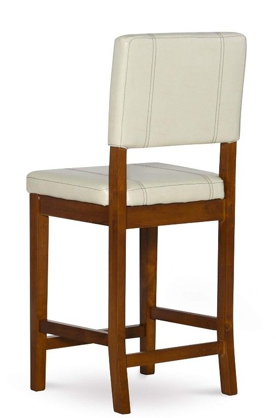 Milano Counter Stool, Medium Cream/Dark Walnut