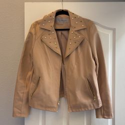 Women’s Pink Faux Leather Jacket