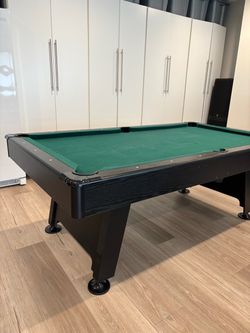 7 ft Pool Table with Wood Finish