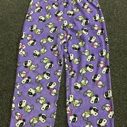 Peanuts Snoopy in mask women size XL (16/18) Halloween fleece pajama pants 