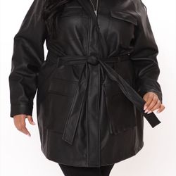 Fashion Nova Plus Size Faux Leather Jacket 