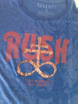 Vintage Rush Time Machine Tour. Unisex T-Shirt Large with sequins on front. One of a kind.