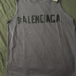 MENS XL BLACK BALENCIAGA MUSCLE SHIRT