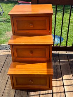 3 steps with drawers