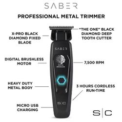 StyleCraft Saber Professional Full Metal Body Digital Brushless Trimmer