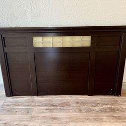 Solid wood queen-sized bed headboard