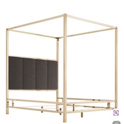 Champagne Gold Canopy Bed 