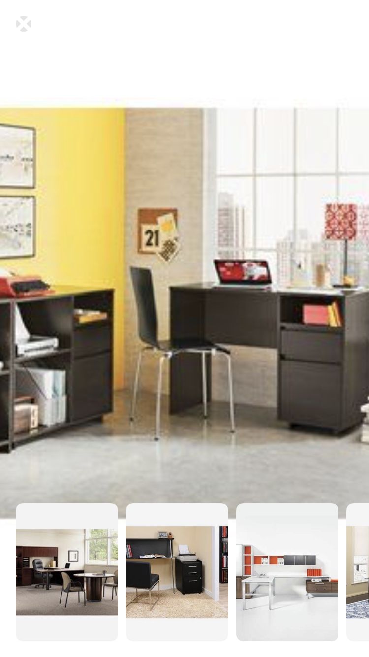 Room essentials espresso desks and 1 printing/filing cabinet