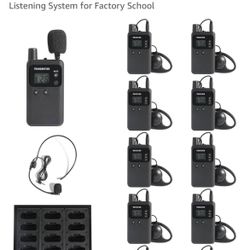 AGJ Wireless Tour Guide System, Tour Guide Microphone, Tour Guide Headsets 1 Transmitter 10 Receivers 1 Charger Court Church Translation Assisted List