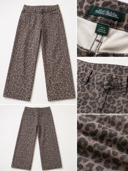 Wild Fable Leopard Print Wide Leg Jeans Size 10R