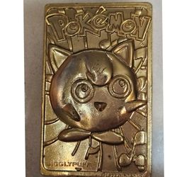 1999 Nintendo POKEMON PIKACHI Gold Plated Trading Card