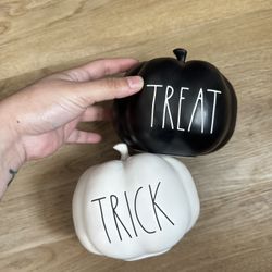 “Trick” And “Treat” Rae Dunn Ceramic Pumpkins
