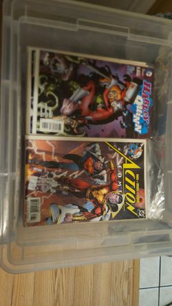 Selling plastic box of DC comics