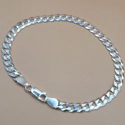 925 Silver Cuban Men's Bracelet Size 8