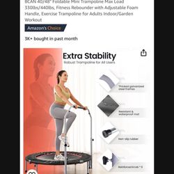 40” FOLDABLE MINI TRAMPOLINE NEW 
