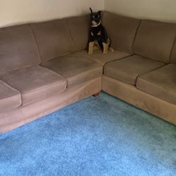 Light brown sectional couch (removable cushions and covers)
