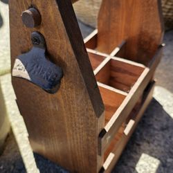 Cool Wooden And Metal Vibrage Vibe Glass Bottle Holderand Opener/server For Summer Days