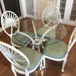 Hawaiiana Glass Table with 4 chairs
