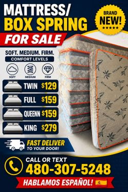 Twin mattress with box spring $129