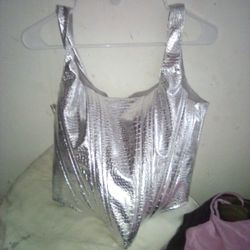 Woven Silver Tank Top