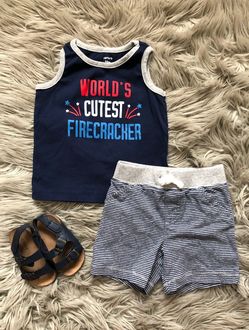 Baby boy July outfit 18M