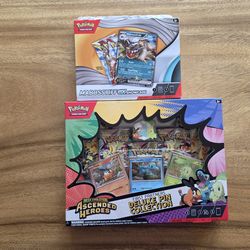 Pokemon Ascended Heroes First Partners Deluxe Pin Collection + Mabostiff Ex Showcase Box set